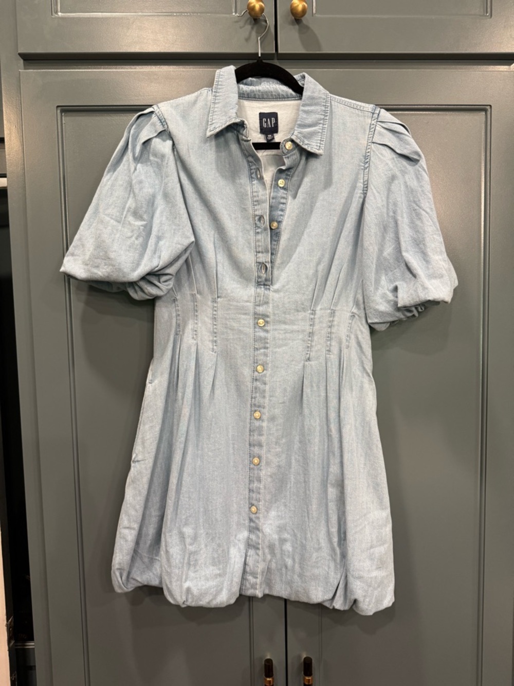 GAP Light Wash Denim Shirt Dress - Light Blue